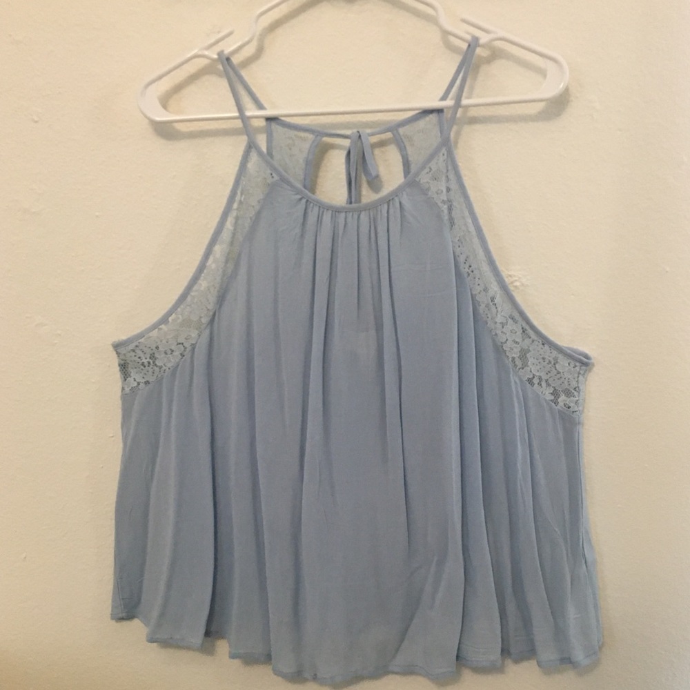 Forever21 Plus Blue Crochet Top